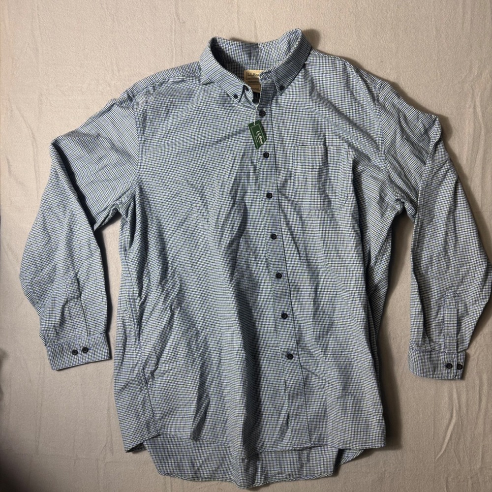 LL Bean Wicked Good Flannel Mens Shirt XXL Tall Blue Green NWT 298277